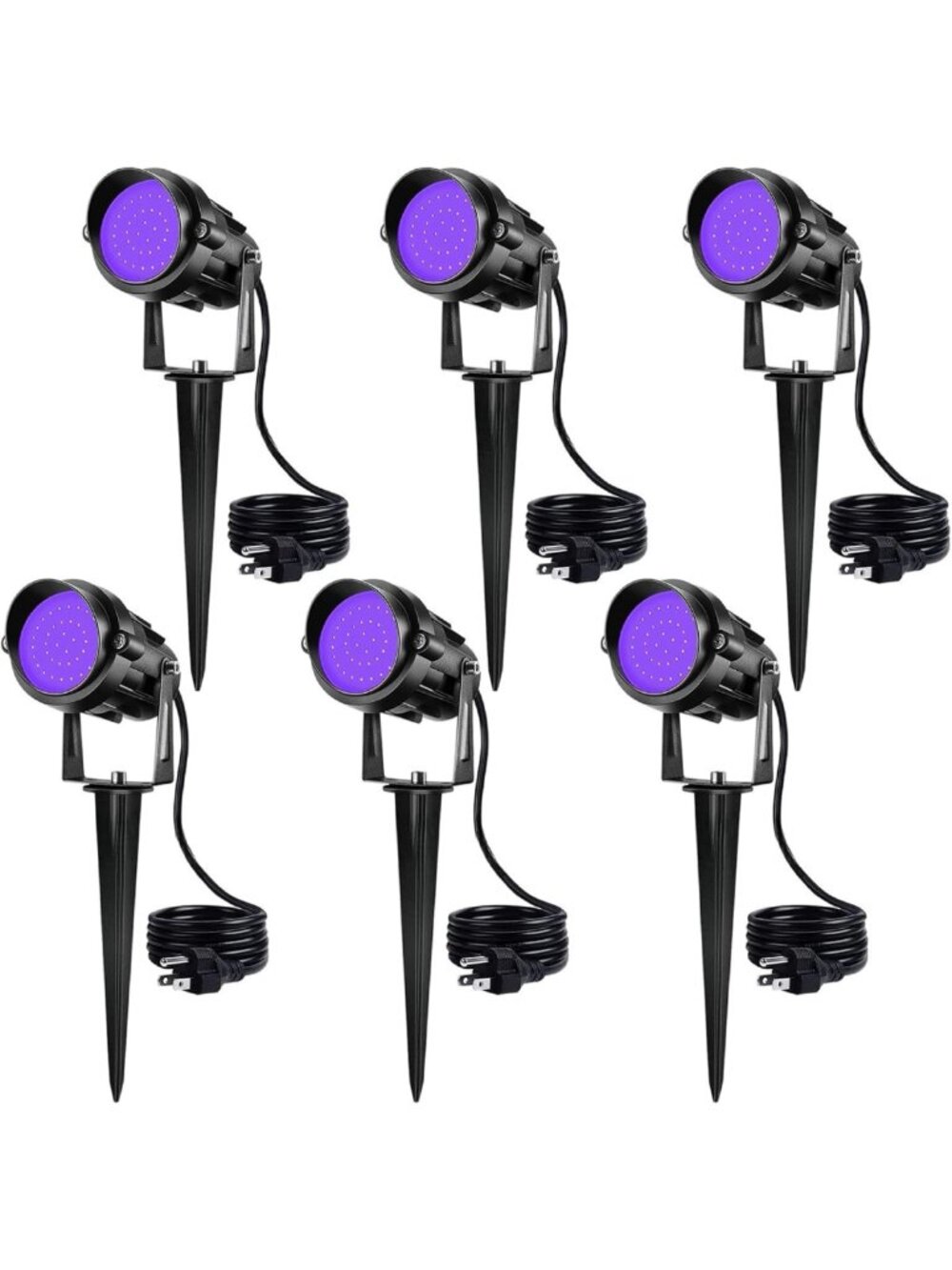 15W Waterproof Black Spotlights for Halloween, Glow Parties & Yard Decor - 6